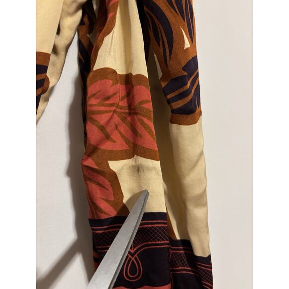 Eugenia Fernandez Maxi Dress Small Boho Wrap Midi Satin Floral Flaws - Picture 13 of 13